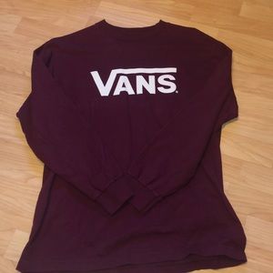 Vans maroon long sleeve tee